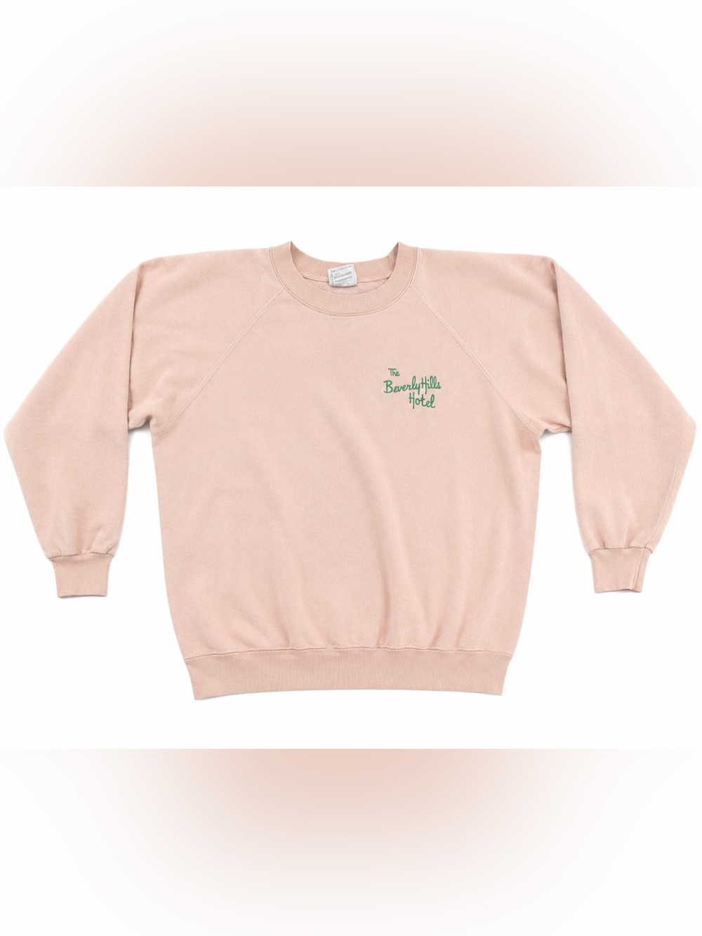 Vintage 80s Beverly Hills Hotel Pink Long Sleeve Sweatshirt Size L
